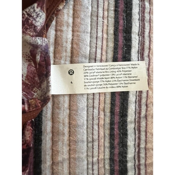 Lululemon Wunder Train Long-Line Bra size 4 Urbantricity Multi C/D Med Support - Picture 6 of 7